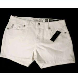 Miss Me Jeans Shorts Mid Rise White Women's Shorts